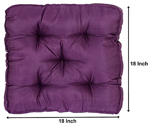 Image of Kuber Industries Microfiber Chair Pad|Chair Cushion Pad for Office, Home|Sitting Cushion|Pack of 2 (Purple)