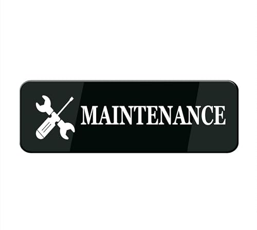 Acrylic Sign 1 Maintenance Sign Acrylic Safety Informative With Symbols Great For Home Office Business (8X3")