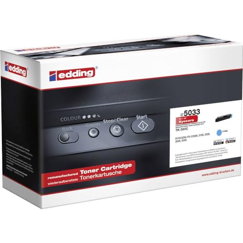 Toner edding EDD-5033 Cyan pour remplacer Kyocera TK-590C sans perte de qualité