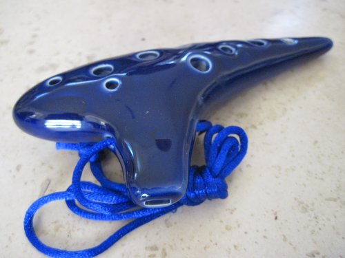 12 Holes Paragon Dark Blue Ocarina Ceramic Soprano G Key - Easy To Play. Good For Beginners #TOP3