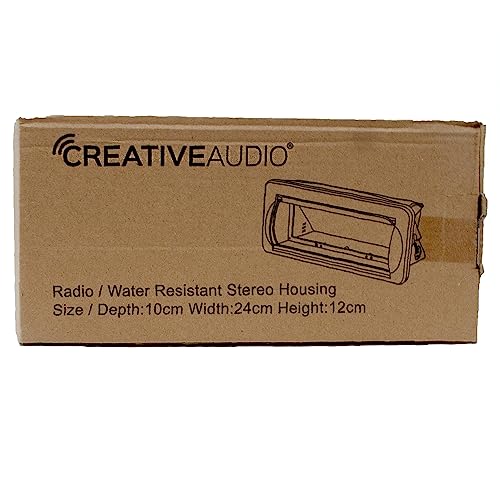 Creative Audio CAMC1B Marine Single DIN Radio Mounting Kit with Retractable Cover (Black)