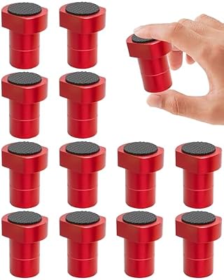 TANYO 12-Pack 3/4" Bench Dogs, Aluminum Alloy Bench Dog Clamp with Non-Slip Pads, Workbench Dog Hole Accessories for Woodworking and MFT Tables (19mm/0.75inch)