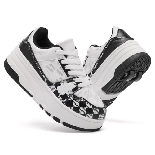 ANEFUN Roller Skate Shoes for Kids Girls Boys Detachable 2 Wheel Sneakers