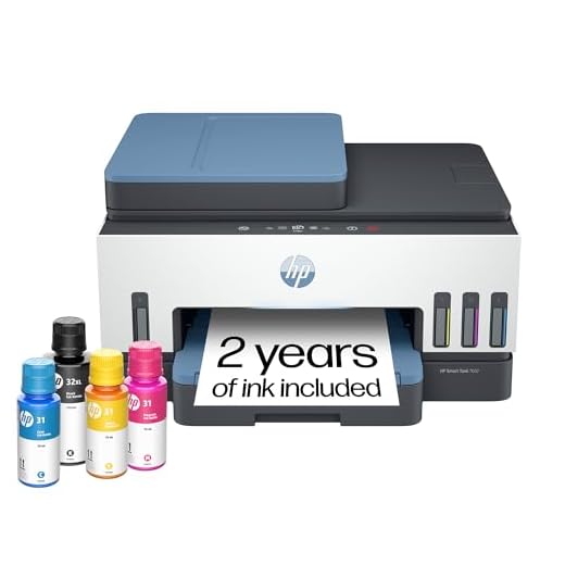 HP Smart -Tank 7602 Wireless All-in-One Cartridge-free Ink Printer, up to 2 years of ink included, mobile print, scan, copy, fax, auto doc feeder, featuring an app-like magic touch panel (28B98A)