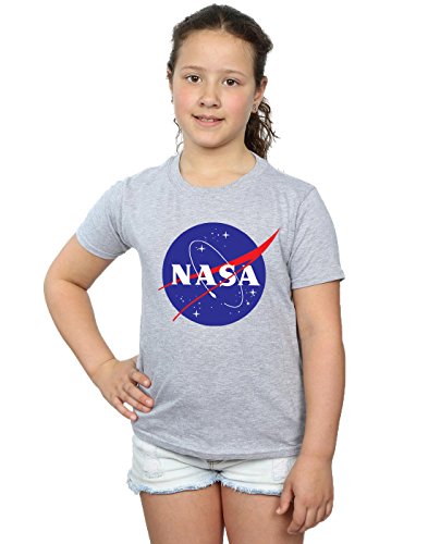 Image of NASA Girls Classic Insignia Logo T-Shirt 5-6 Years Sport Grey