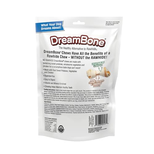 DreamBone Mini Chews with Real Sweet Potato, Rawhide-Free Chews for Dogs (24 Count Pack of 3) - Thumbnail 3
