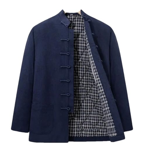 Winter Chinese Style Traditional Tang Suit Coat Men Cardigan Cotton Jackets Hanfu Kung Fu Retro Casual Warm Tops