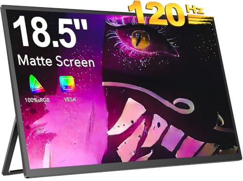 EVICIV Monitor Portatil 18,5 Pulgadas 120Hz, Pantalla Portatil 1920x1080 Full HD Pantalla móvil Externa con Mini HDMI/Type-C...