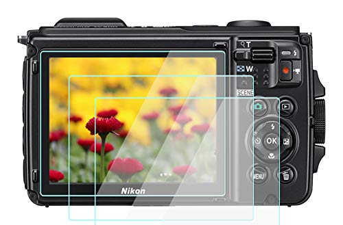 WH1916 W300S Screen Protector for Nikon W300 W300S Underwater Camera, 9H Tempered Glass Anti-Scrach Anti-Bubble Anti-Dust (3 Pack)