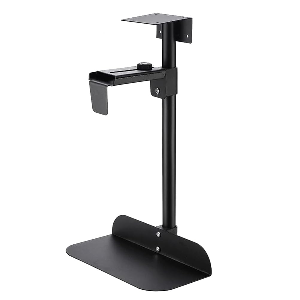 Support de processeur suspendu en métal noir pour tour d'ordinateur de bureau sous table