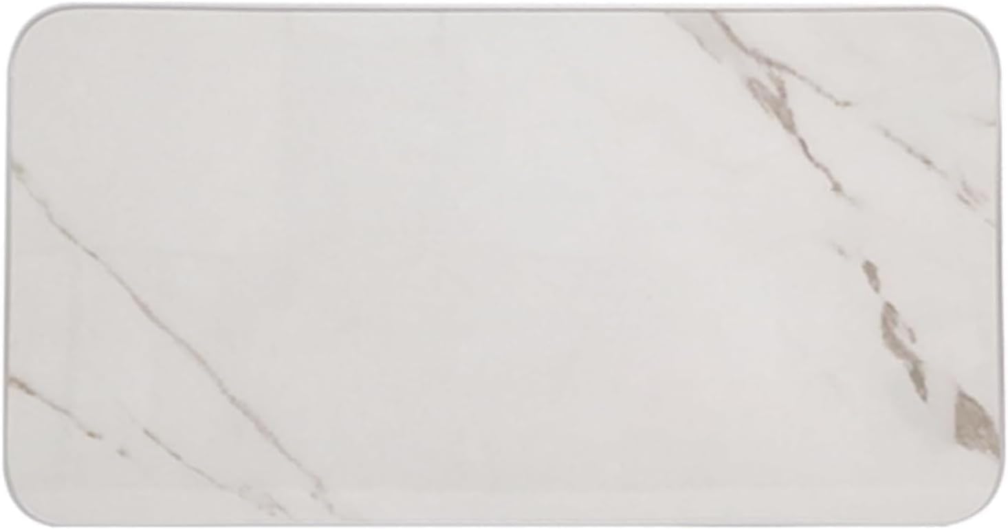 Camper RV Table Top Replacement, Multi Layer Solid Wood Tabletop, Aluminum Alloy Edging RV Dinette Table Tops, for Outdoor Camper, Coffee Dinner Table, Kitchen(White,50 * 90cm/20 * 35in)