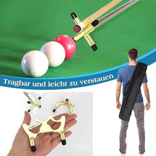 RAYNA GAMES Billard Queue Versenkbare, Billard Queue 3 Stück Abnehmbarem Messing Brücken Kopf, Queue Brücke Billard Zubehör für Billardtisch, Snooker, Spiel, Wettkampf
