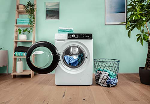 Hisense-WFGA80141VM-Lavadora-de-carga-frontal-8-kg-1400-RPM-inversor-vapor-nueva-clase-energetica-B-ojo-de-buey-negro-pantalla-tactil-grande