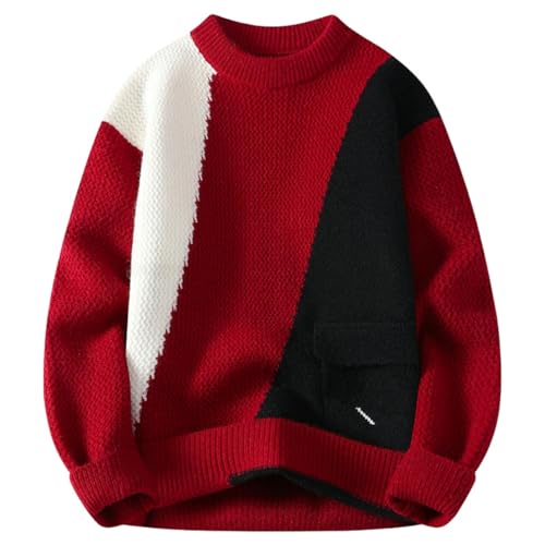 Pull en tricot à col rond pour homme finitions haut de gamme de mi-saison