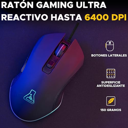 The G-Lab - Combo Hydrogen - Teclado y Raton Gaming, Teclado Gaming 65% con Cable, QWERTY, Formato Compacto + Ratón RGB, 6 Botones, 7200 dpi - Compatible con PC/PS4/PS5/XBOX - imagen 3