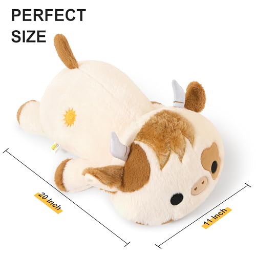 Onsoyours Original Weighted Stuffed Animals, 4.0 lbs Weighted Highland Cow Plush Toy, 20" Large Soft Weighted Scottish Cow Pillow Gifts for Kids & Adults by Onsoyours - Used condition - Image 4