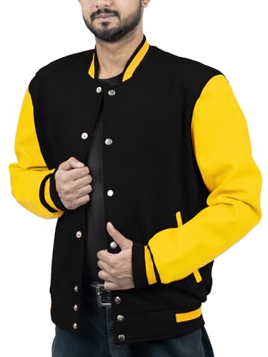 BANALISH Baseball Wool Jacket Men | Letterman Jacket Men Faux Leather Sleeve | Varsity Jacket Men | Wool Bomber Jacket Men4