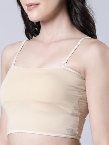 Image of Femmora Body Hugging Crop Top, Soft and Comfortable Cotton Fabric and Adjustable Shoulder Strap and Detachable Cookie Pad, for Women, Pack of 1