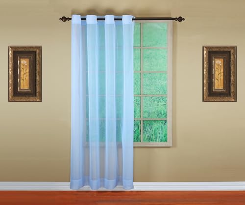 Image of Today's Curtain, Emelia Grommet Sheer Panel 84 inch Sky Blue, 59 inch W x 84 inch L