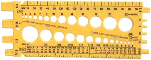 Stainlesstown Nut Bolt Thread Gauge (Yellow)