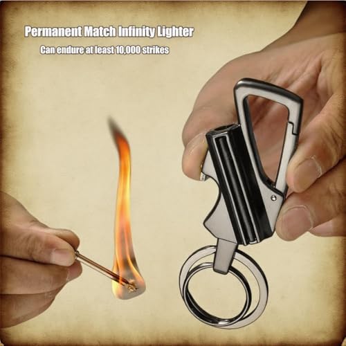 Encendedor multitool impermeable con llavero plateado miniatura 2