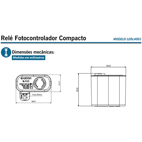 Relé Fotocélula Fotocontrolador Fotoeletrônico Bivolt 110V 220V Exatron LERL4001 1000W - Branco
