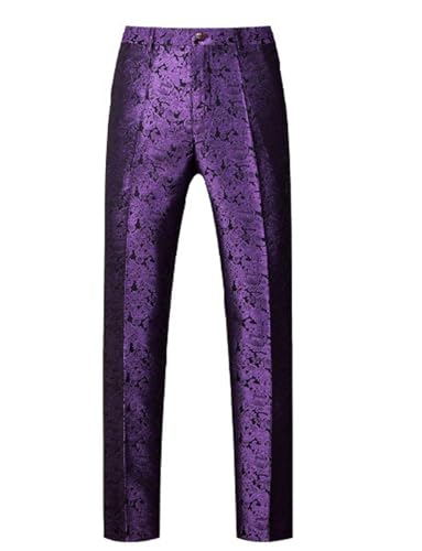 Men's Jacquard Suit Trousers Groomsmen Wedding Classic Separate Tuxedo Pants