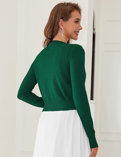 Image of LETDIOSTO Cropped Cardigan Bolero Shrug for Women, Button Down Long Sleeve Knit Sweater for Dresses,for Jeans, XS to XL