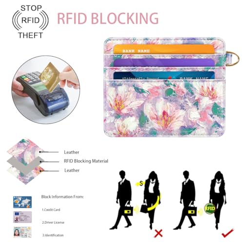 Image of Slim Minimalist Pocket Credit Card Holder Wallet RFID Blocking Lightweight Thin Small Cute Card Cases,Spring Garden