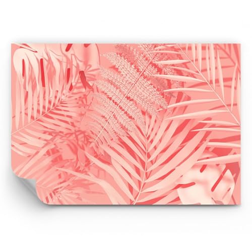 ARTTOR Papel pintado de papel no tejido Standard - Rosa Hojas Palmeras - 100x70 cm - Fotomurales XXL Moderna Decorativos Murales Papel tapiz fotográfico Dormitorio Para la sala - WF1AA100x70-4745