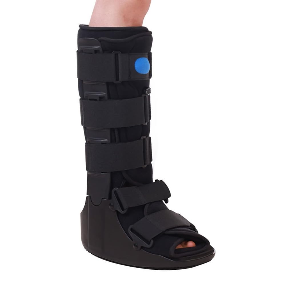 SFKLYU Andador de Leva de Aire con Fundición Médica, Soporte de Ortesis para Pierna, Férula de Pie Caído AFO, Bota para Caminar por Esguinces de Tobillo O Pie, Bota para Fracturas,B Right,L