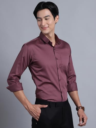 Image of Majestic Man Slim Fit Satin Cotton Formal Shirt for Men