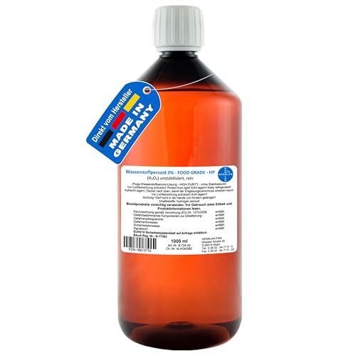 Wasserstoffperoxid 3 Prozent von Herrlan – 1 Liter, ohne Phosphorsäure