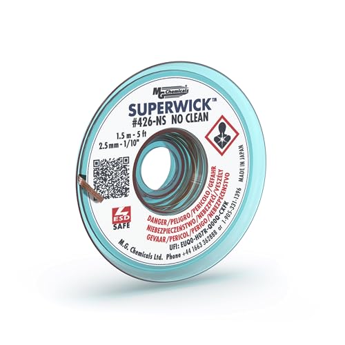 MG Chemicals 426-NS #4 No Clean Super Wick Desoldering Braid, 0.1