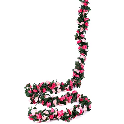 Senseya 6Pcs Artificial Flower Garlands Fake Peony Vine Artificial Flower Hanging Rose Ivy For Wedding Home Hotel Office Garden Craft Art Decor (Pink) #TOP2