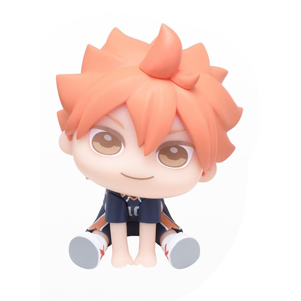 Anjinguang Hinata Shoyo Figure Statue, Tobio Kageyama Anime Look Up Figure Big Head Figurine Sitting Pose PVC Model Home Car Ornament Gift Collectiable 6CM — image 1