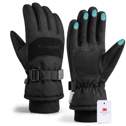 Image of rivmount Winter Waterproof Ski Snow Warm Gloves for Women Men, Windproof Cold Weather Thermal with Touchscreen Fingers, for Running Driving Cycling Hiking Biking Outdoor Sports Daily Work