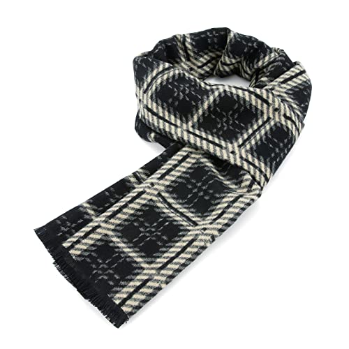 Men Scarfs for Winter Warm Soft Classic Plaid Scarf Soft Fashion Neck Scarves Shawl Black Yellow
