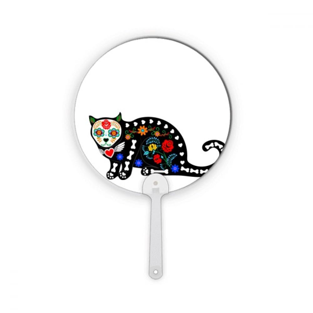 Besoin d'un accessoire mystique ? Adoptez l'éventail rond Chat Fleur B Halloween