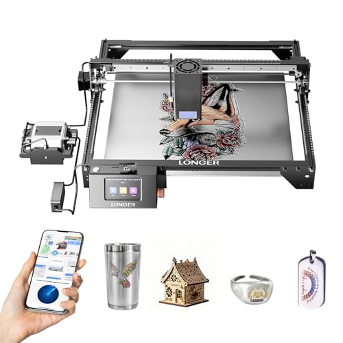 Longer RAY5 New Upgrade Laser Engraver, Laser Cutter 40W Output Power, Engraving Speed Up to 24,000 mm/min, 3.5” Color Touch Screen, App Offline Control, DIY Engraver Tool for Metal/Glass/Wood