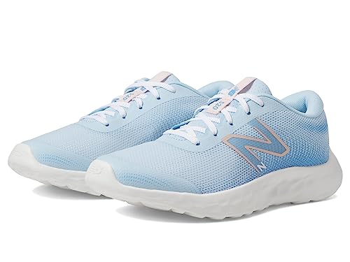 New Balance Tênis de corrida unissex infantil Dynasoft 520 V8 com cadarço, Céu brilhante/concha rosa
