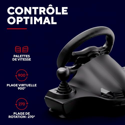 Volant PC simulateur de vol avec retour de vibration et commandes de vitesse intégrées