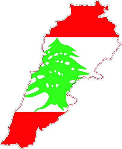 Akachafactory Autocollant Sticker adhesif Voiture Vinyle Drapeau Carte Liban libanais