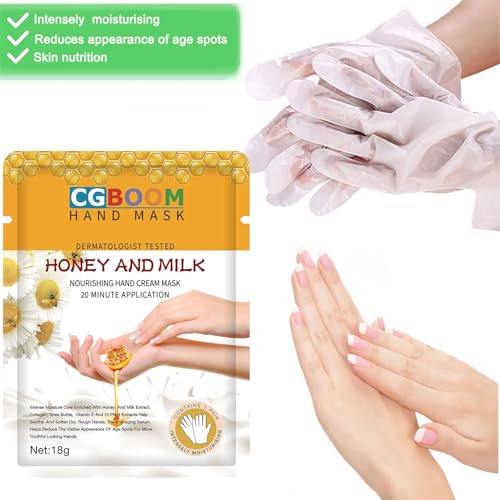 5 pack Hand Mask Moisturizing Glove, Hand Peel Mask Exfoliating Gloves, Hand Repair Glove for Dry Hands Treatment, Remove Dead Skin, Rough Skin, purple Honey Milk - Image 3
