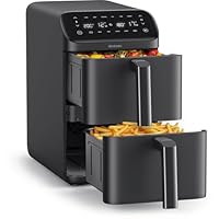 Brabantia Airfryer XXL, 5.7 Liter, 1700 Watt, 80ºC tot 200ºC, voor 5 Personen, 6 Kookprogramma's, Digitaal Touchscreen, Cool touch handgreep, Digitale Timer, Antislipvoetjes, Zwart, BBEK1137