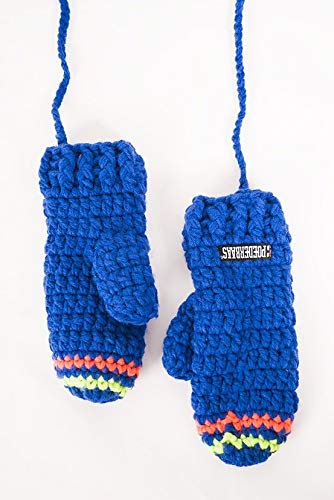 Guantes de crochet azul, verde y naranja para paseos otoñales y tardes de café