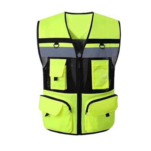 JYARZ Chaleco Reflectante Multifuncional Adecuado For La Seguridad En El Trabajo Nocturno(Grün,XL)