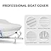 Boat Cover 22-24 ft, Waterproof 1200D Heavy Duty Boat Cover, PU Marine Grade Polyester Boat Covers 22-24 ft, Fits Bass, V-Hull, Tri-Hull, Runabout, Jon, Fishing, Trailerable, Beam Width 115 inch