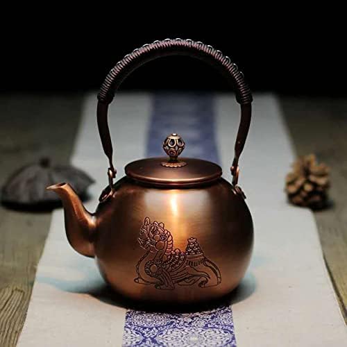 GAMZ Premium Handmade Solid Copper Teapot Kettle Stovetop Teapot Thick Engraved Copper Teapot Kettle Stovetop Teapot - The Office Teapot
