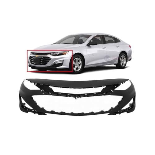Image of FitParts Compatible with Chevrolet Malibu 2019-2023 Front Bumper Cover | Primed, Without Parking Sensor Holes, Hybrid, Ready to Paint, OEM 84543709, GM1000A37